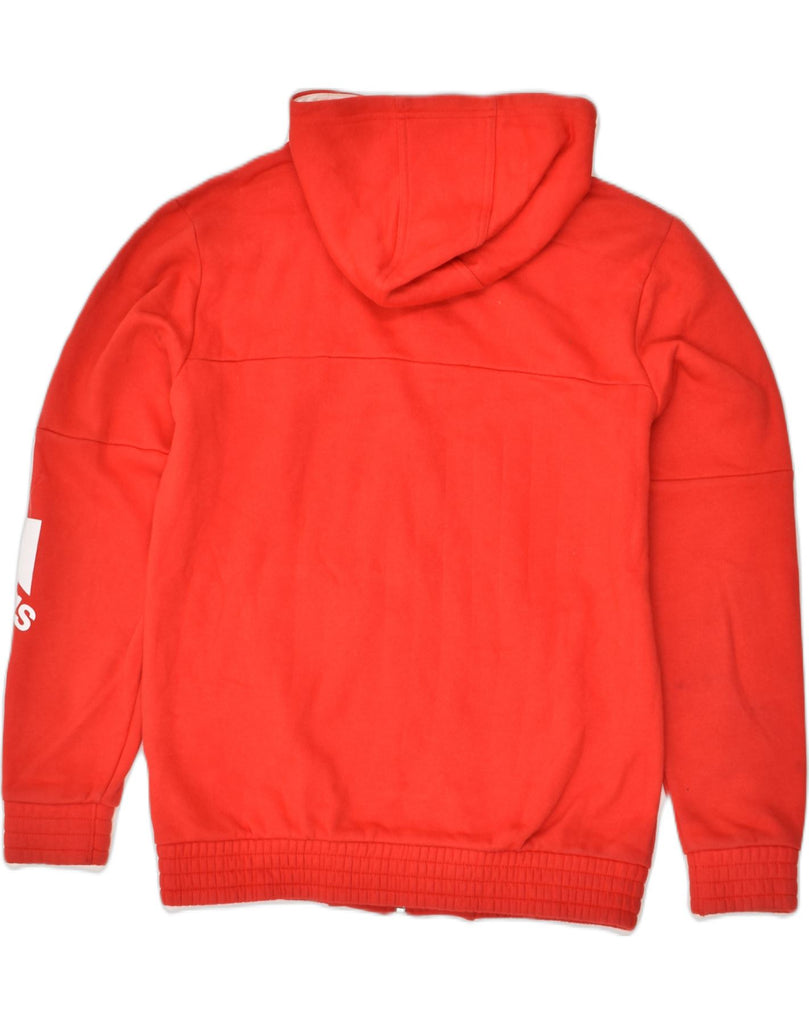 ADIDAS Boys Zip Hoodie Sweater 13-14 Years Red Cotton | Vintage Adidas | Thrift | Second-Hand Adidas | Used Clothing | Messina Hembry 