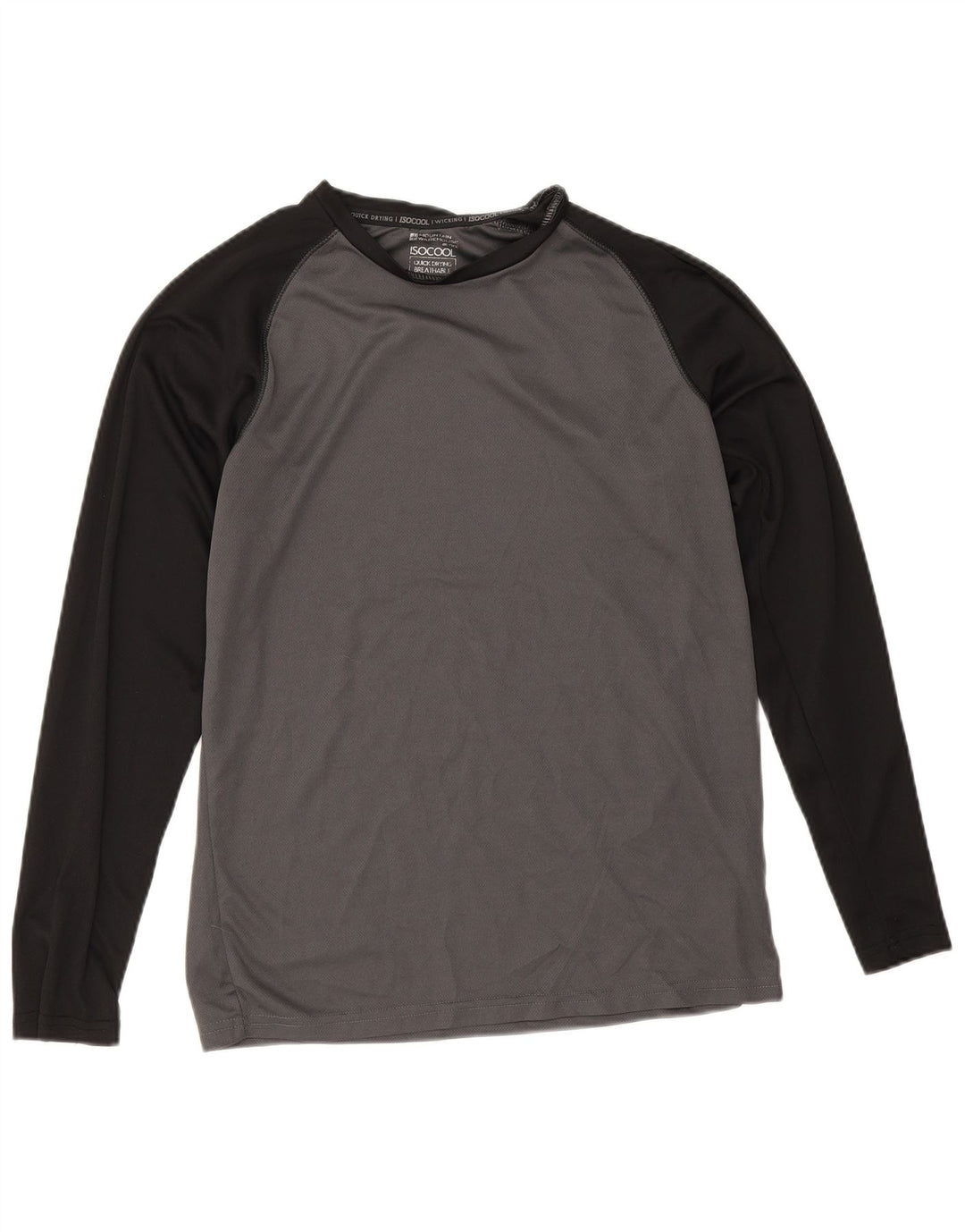 Mountain Warehouse Mens IsoCool Top Long Sleeve Small Grey Colourblock