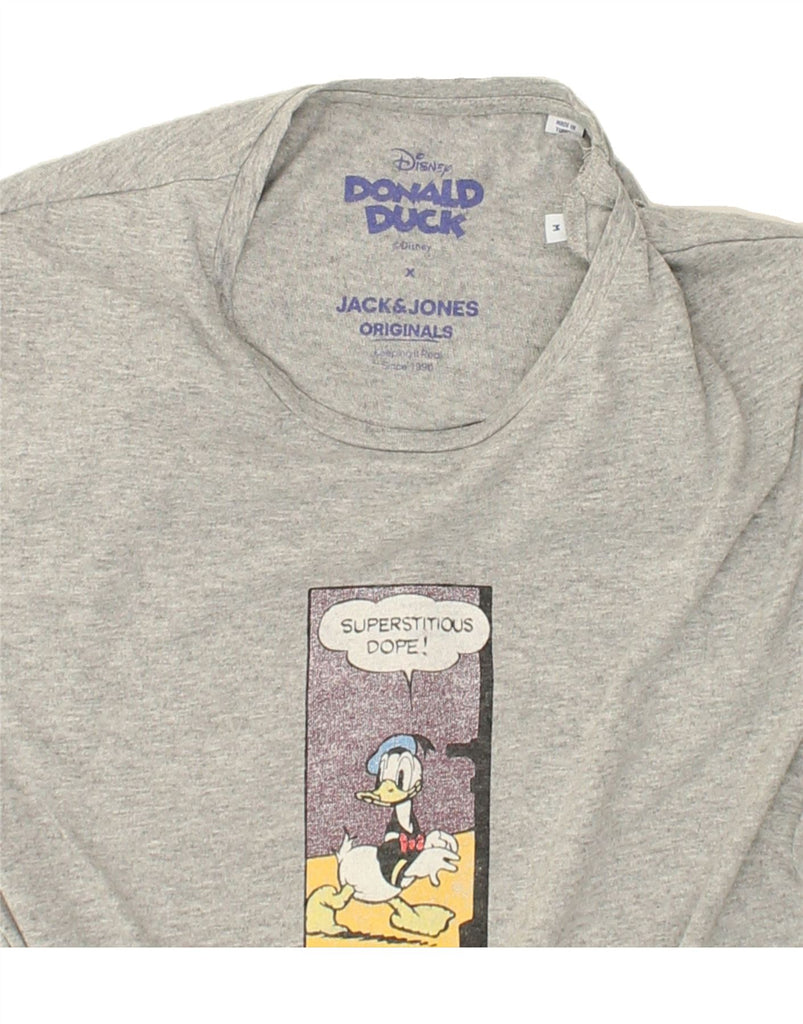 JACK & JONES Mens Donald Duck Graphic T-Shirt Top Medium Grey Cotton | Vintage Jack & Jones | Thrift | Second-Hand Jack & Jones | Used Clothing | Messina Hembry 