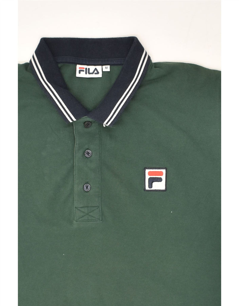 FILA Mens Polo Shirt Medium Green Cotton | Vintage Fila | Thrift | Second-Hand Fila | Used Clothing | Messina Hembry 