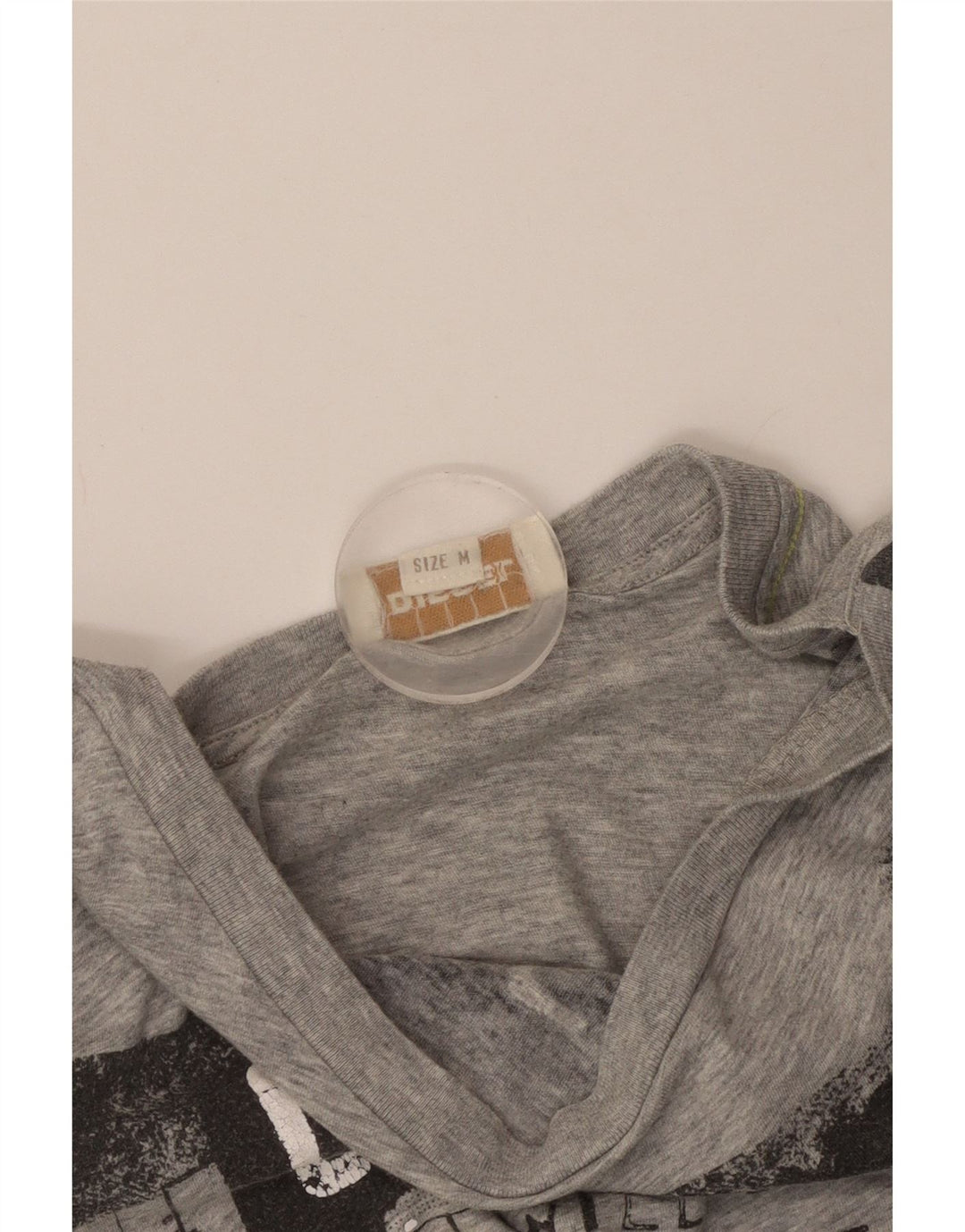 Diesel Womens Graphic T-Shirt Top UK 12 Medium Grey Flecked