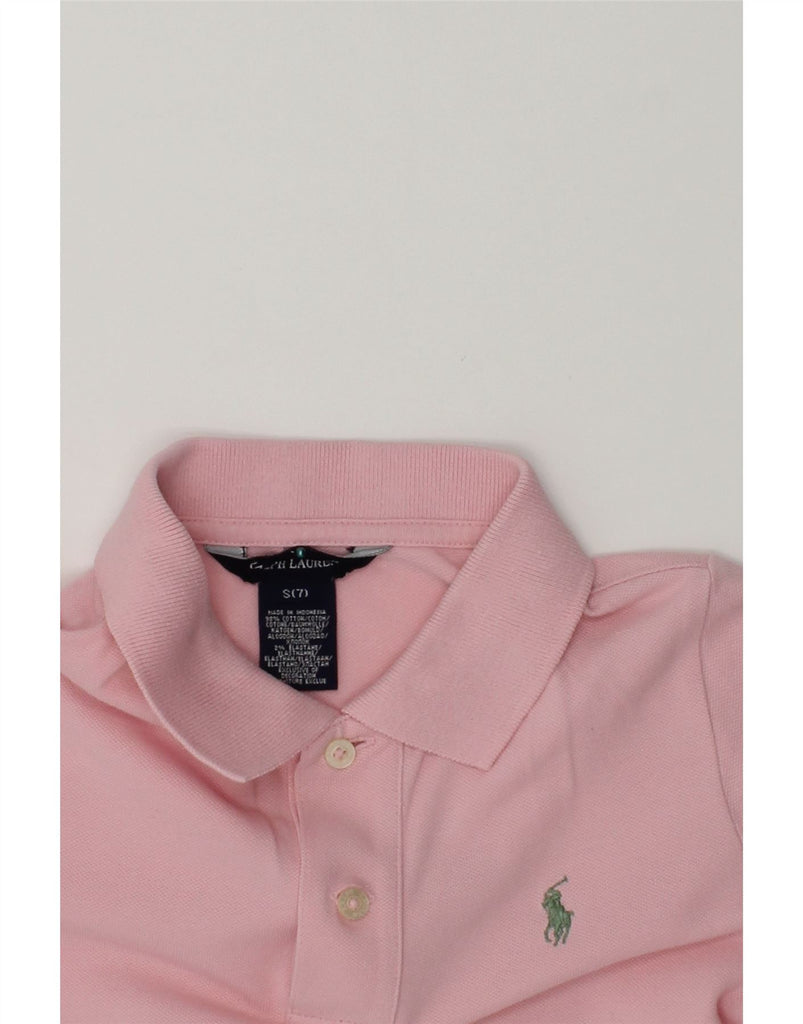 RALPH LAUREN Girls Polo Shirt 6-7 Years Small Pink Cotton | Vintage Ralph Lauren | Thrift | Second-Hand Ralph Lauren | Used Clothing | Messina Hembry 