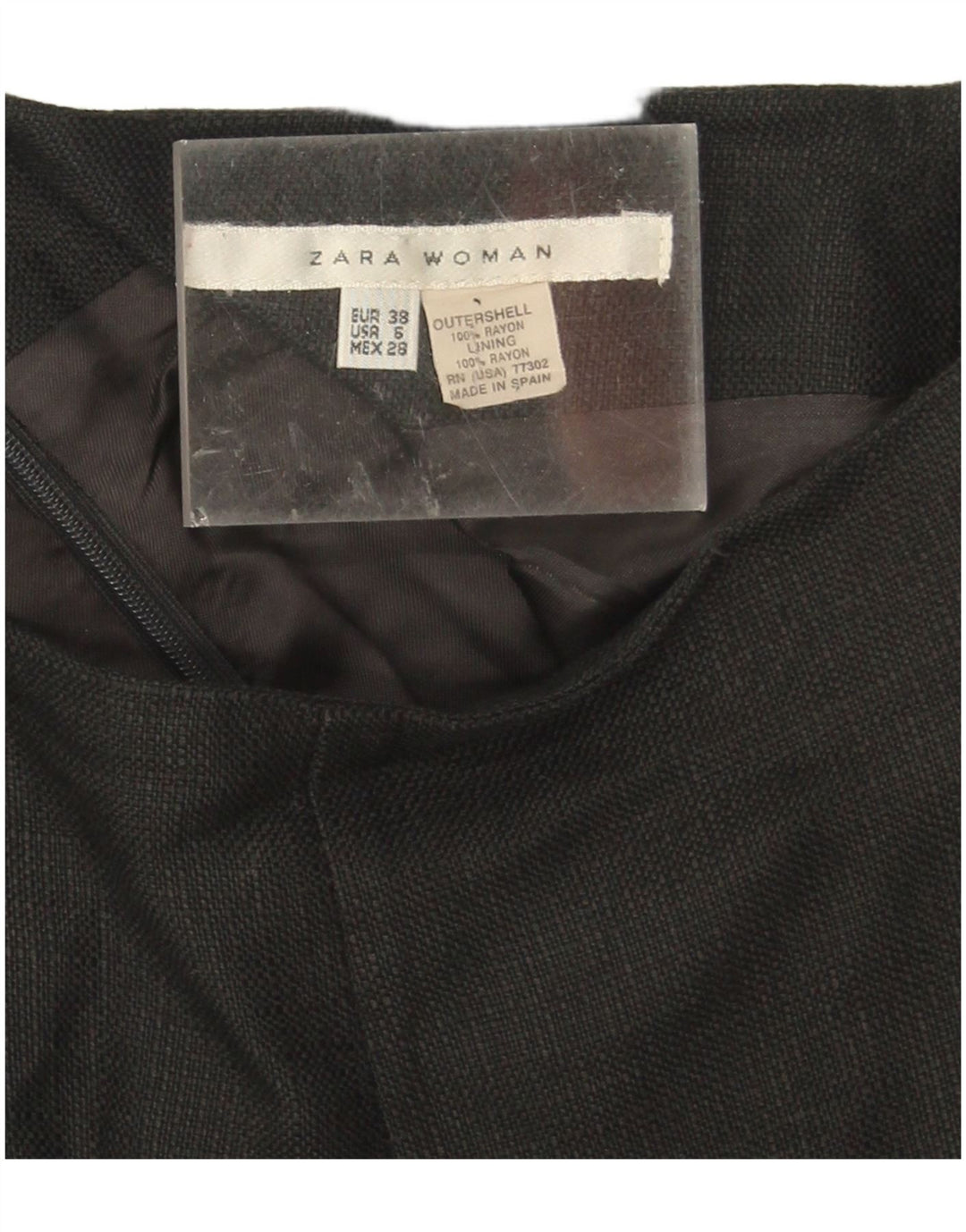Zara Womens Straight Skirt EU 38 Small W28 Black Rayon