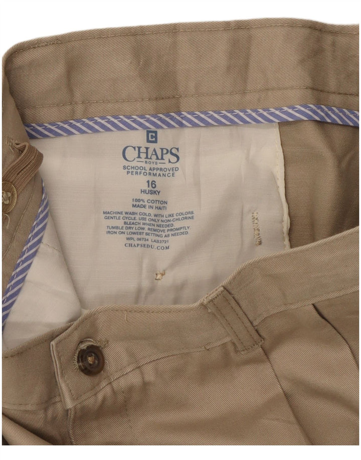 Chaps Boys Pegged Chino Trousers 15-16 Years W30 L28 Beige Cotton