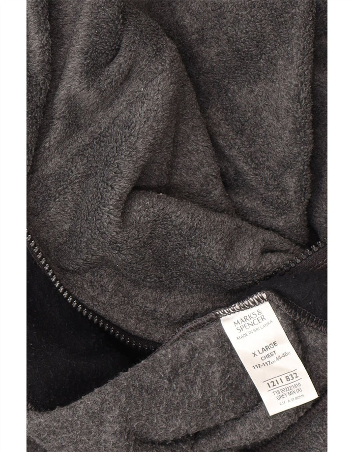 Marks & Spencer Mens Fleece Jacket UK 42 XL Grey Polyester