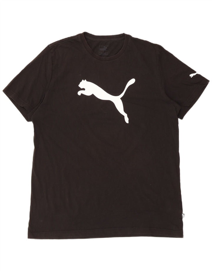 PUMA Mens Graphic T-Shirt Top XL Black Cotton