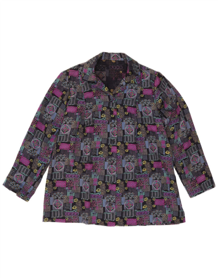 Vintage Womens Shirt Blouse UK 16 Large Multicoloured Geometric