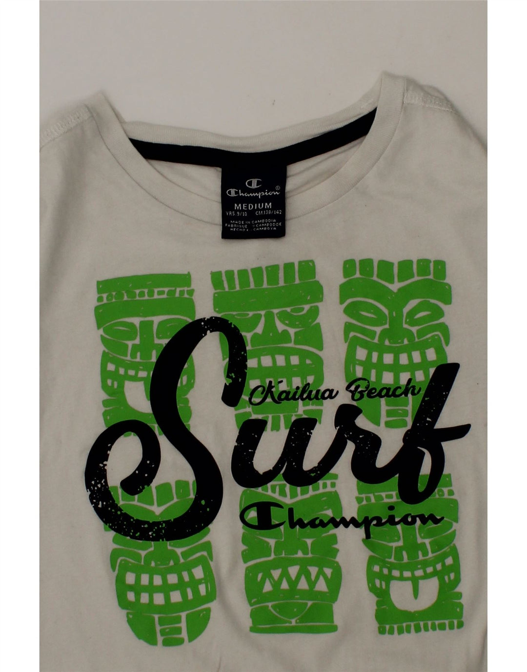 CHAMPION Boys Graphic T-Shirt Top 9-10 Years Medium White Cotton Vintage Champion and Second-Hand Champion from Messina Hembry 