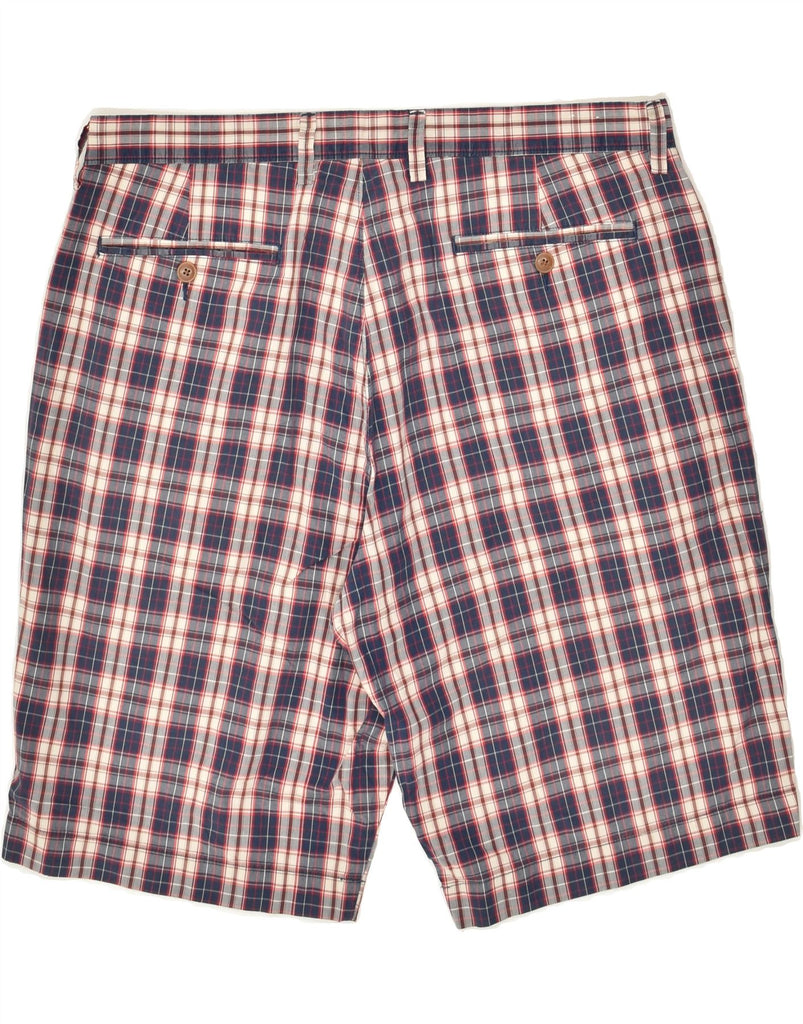 J. CREW Mens Chino Shorts W38 XL Navy Blue Check Cotton | Vintage J. Crew | Thrift | Second-Hand J. Crew | Used Clothing | Messina Hembry 