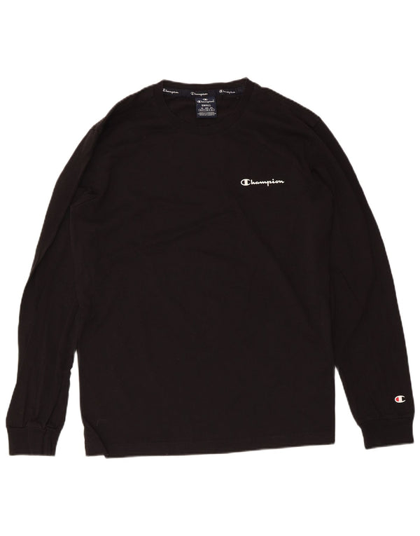 CHAMPION Mens Top Long Sleeve Small Black Cotton