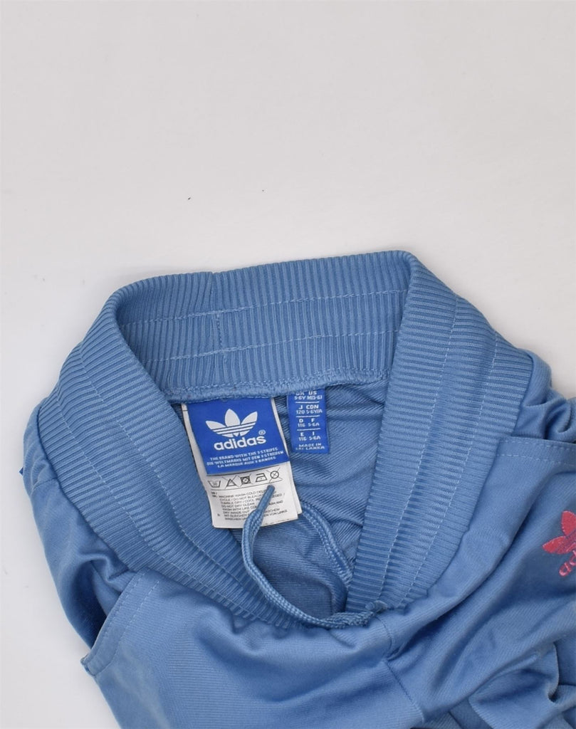 ADIDAS Girls Tracksuit Trousers Joggers 5-6 Years Blue Polyester | Vintage Adidas | Thrift | Second-Hand Adidas | Used Clothing | Messina Hembry 