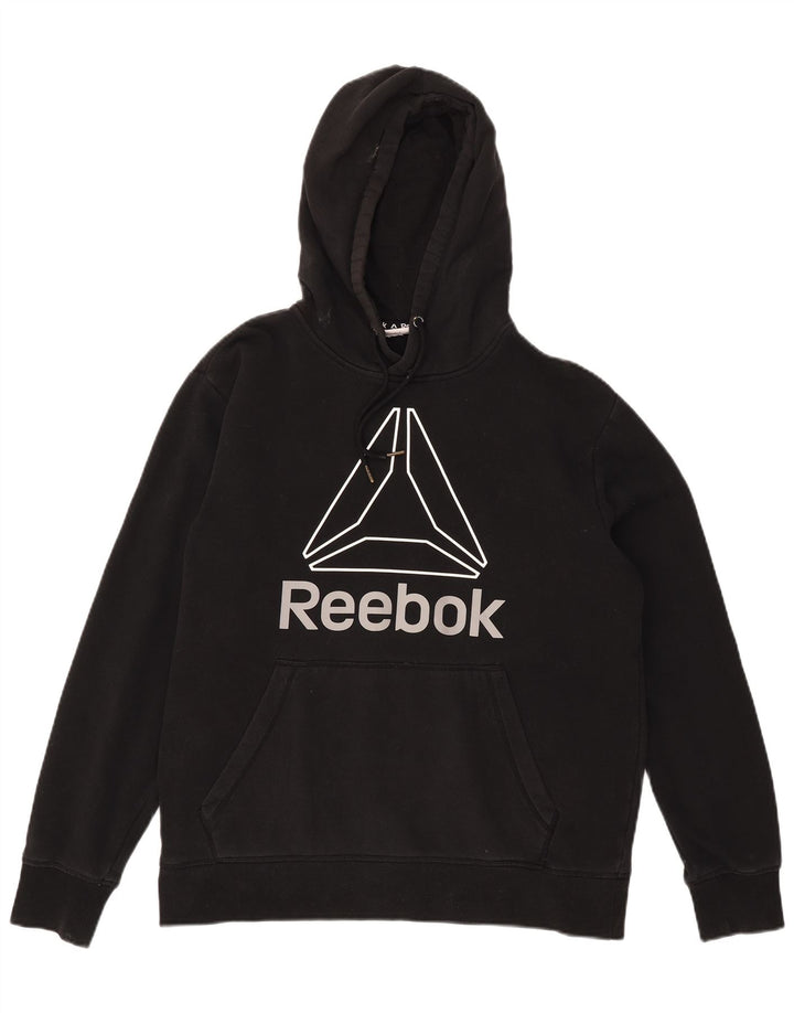Reebok Mens Graphic Hoodie Jumper Large Black