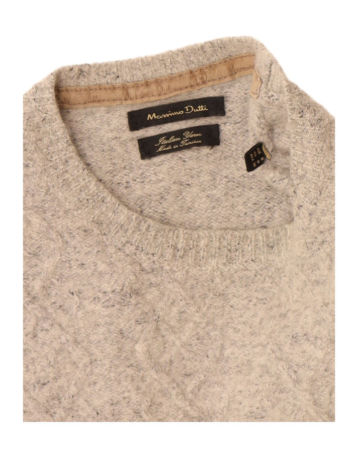 Massimo Dutti Mens Crew Neck Jumper Sweater Medium Grey
