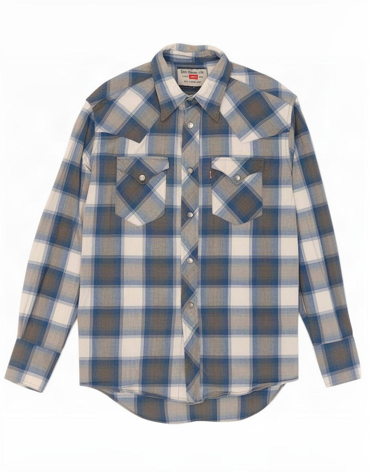 Levi's Mens Shirt Medium Blue Check Cotton