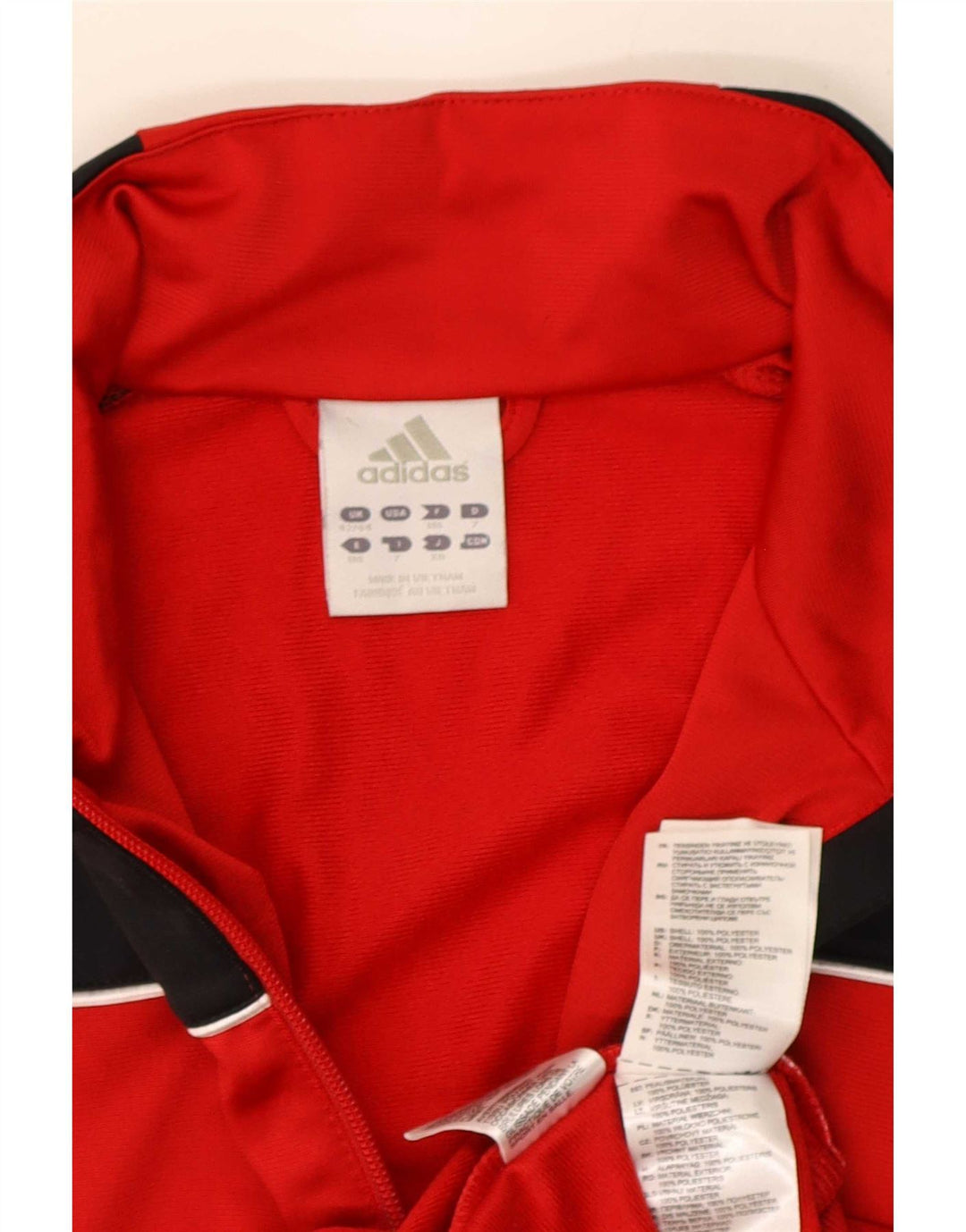 Adidas Mens Tracksuit Top Jacket UK 42/44 Large Red Colourblock Polyester