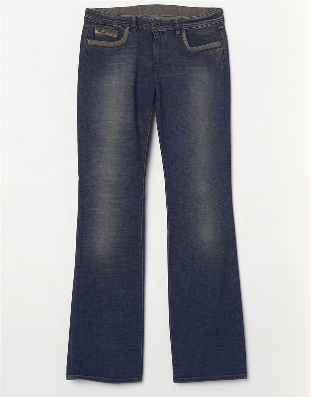 Diesel Womens Distressed Bootcut Jeans UK 16 Large W32 L33 Blue Cotton