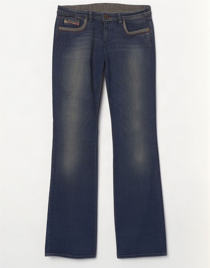 Diesel Womens Distressed Bootcut Jeans UK 16 Large W32 L33 Blue Cotton