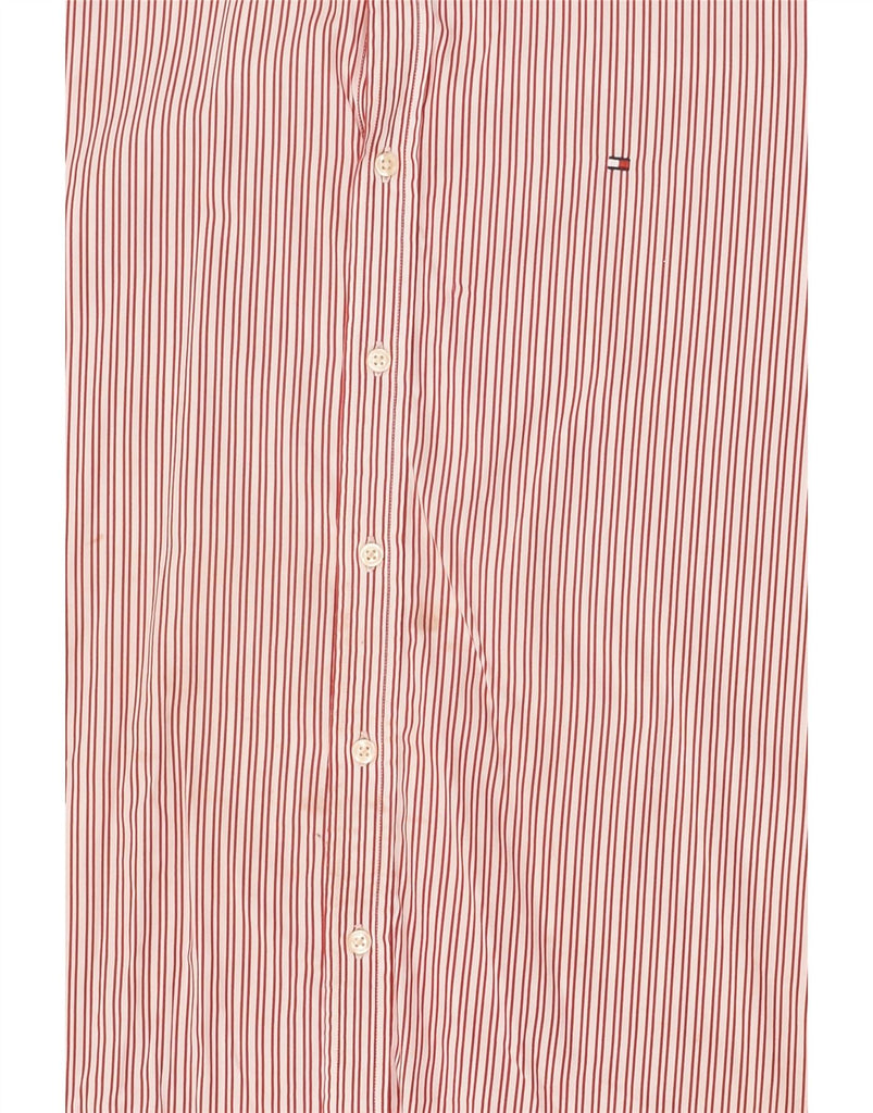 TOMMY HILFIGER Mens 80'S Two Ply Short Sleeve Shirt XL Red Pinstripe | Vintage Tommy Hilfiger | Thrift | Second-Hand Tommy Hilfiger | Used Clothing | Messina Hembry 