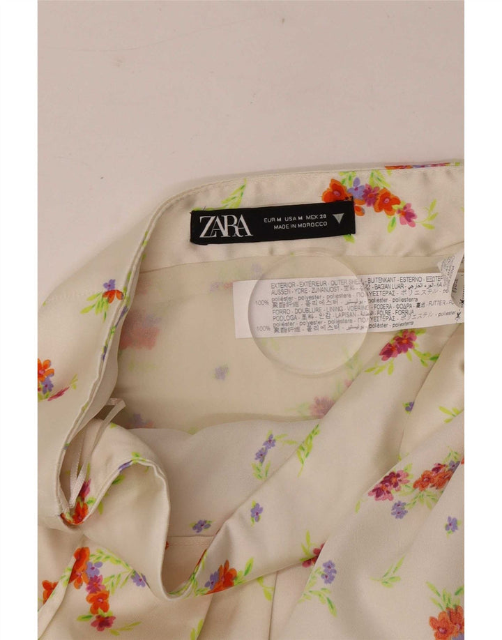 Zara Womens Mini Skirt Medium W28 White Floral Polyester