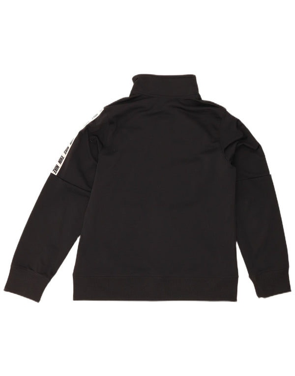 Nike Girls Graphic Tracksuit Top Jacket 13-14 Years XL Black Colourblock