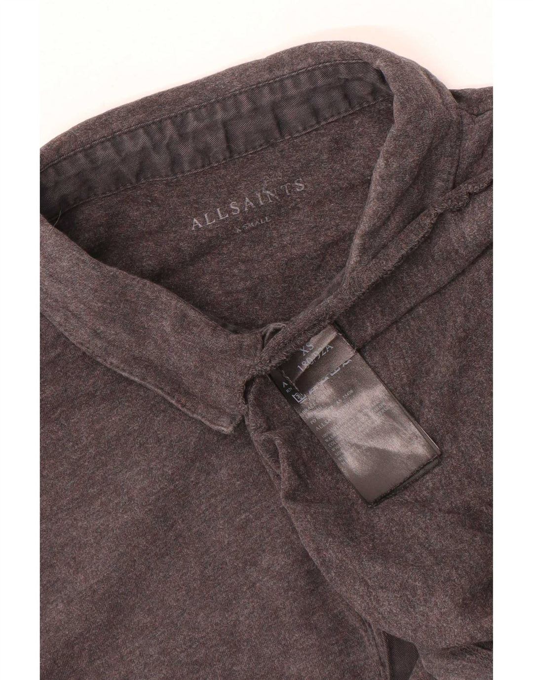 All Saints Mens Polo Shirt XS Grey Cotton