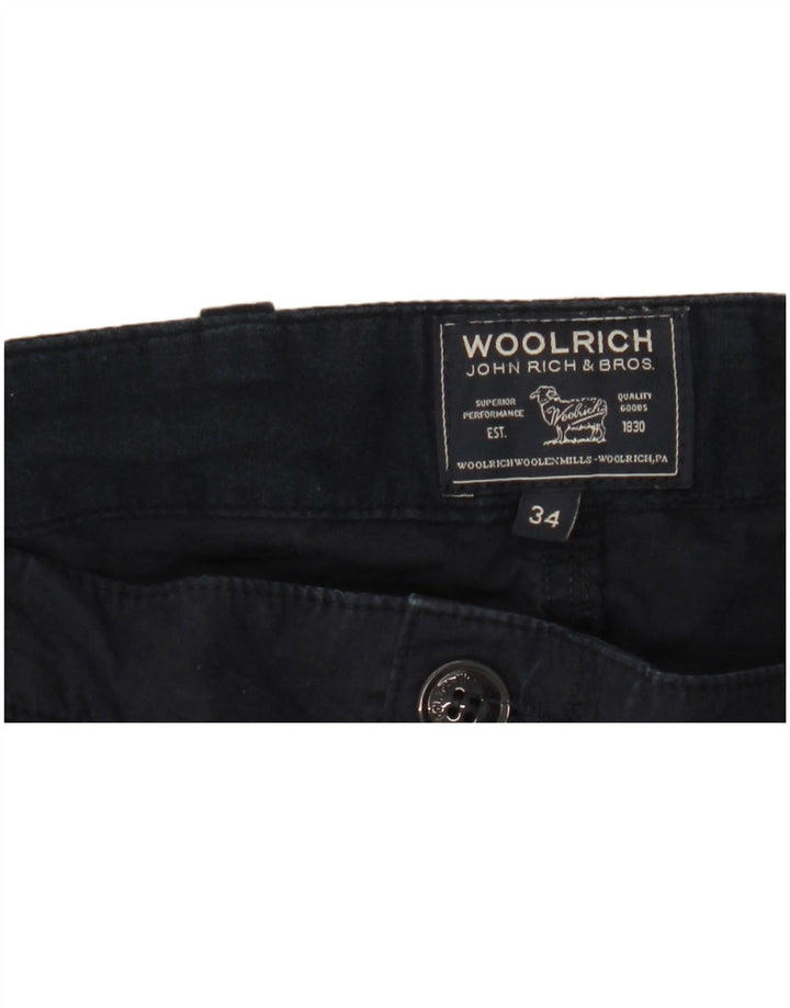 Woolrich Mens Straight Cargo Trousers W34 L27 Navy Blue