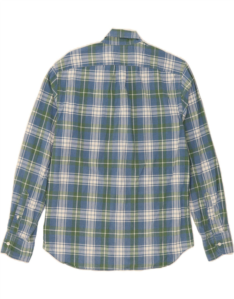 J. CREW Mens Stretch Slim Shirt Medium Blue Check Cotton Vintage J. Crew and Second-Hand J. Crew from Messina Hembry 