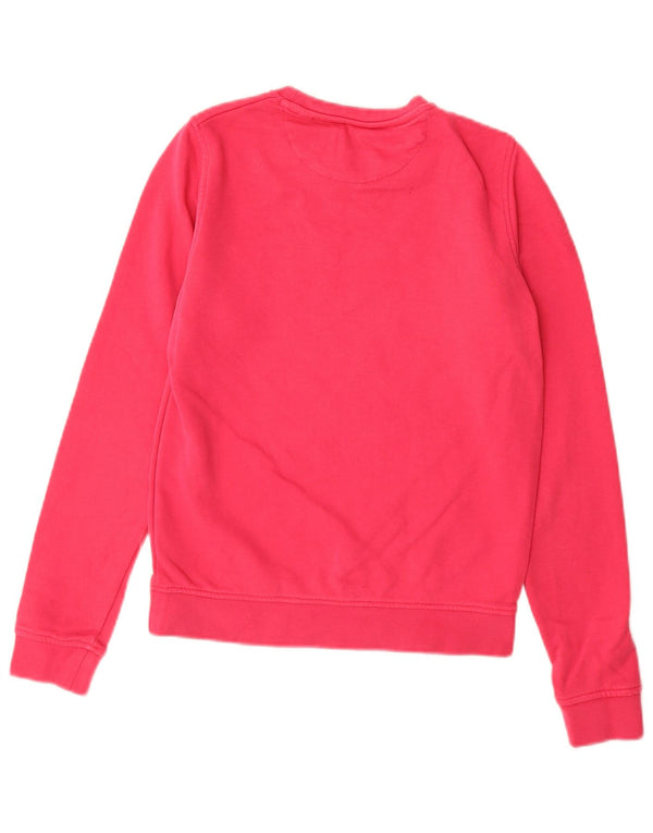 Gant Womens Graphic Sweatshirt Jumper UK 6 XS Pink Cotton