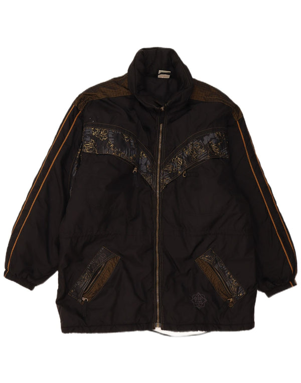 Active Mens Windbreaker Jacket UK 42 XL Black Floral Polyamide