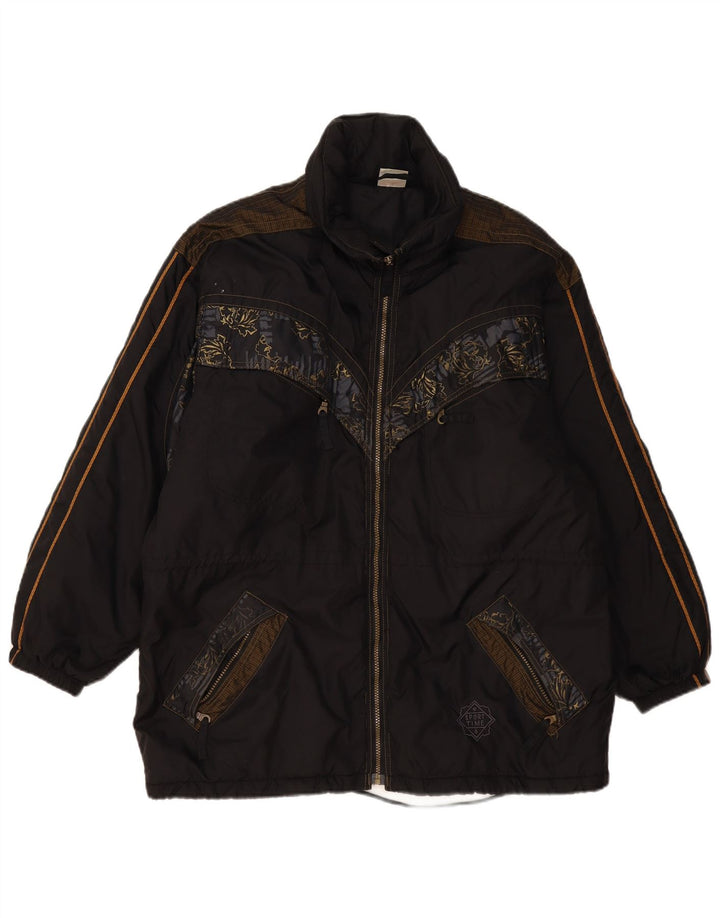 Active Mens Windbreaker Jacket UK 42 XL Black Floral Polyamide
