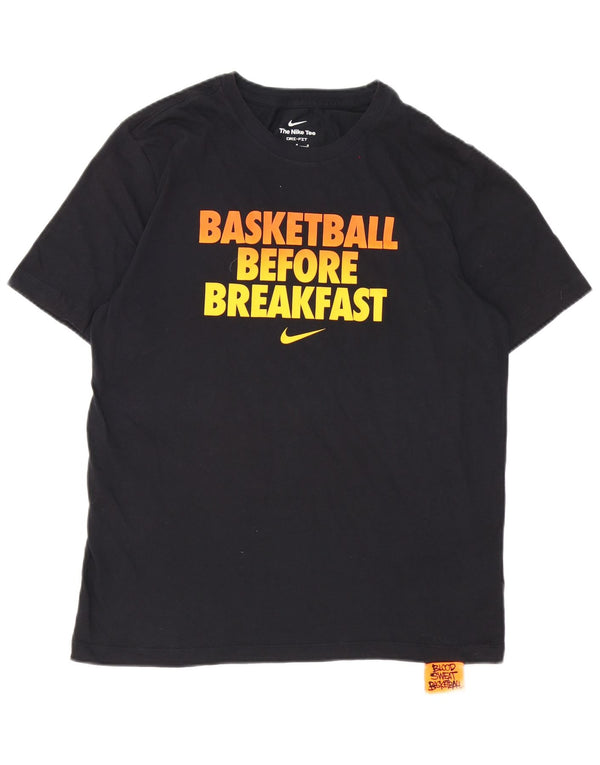 Nike Mens Graphic T-Shirt Top Medium Black Cotton