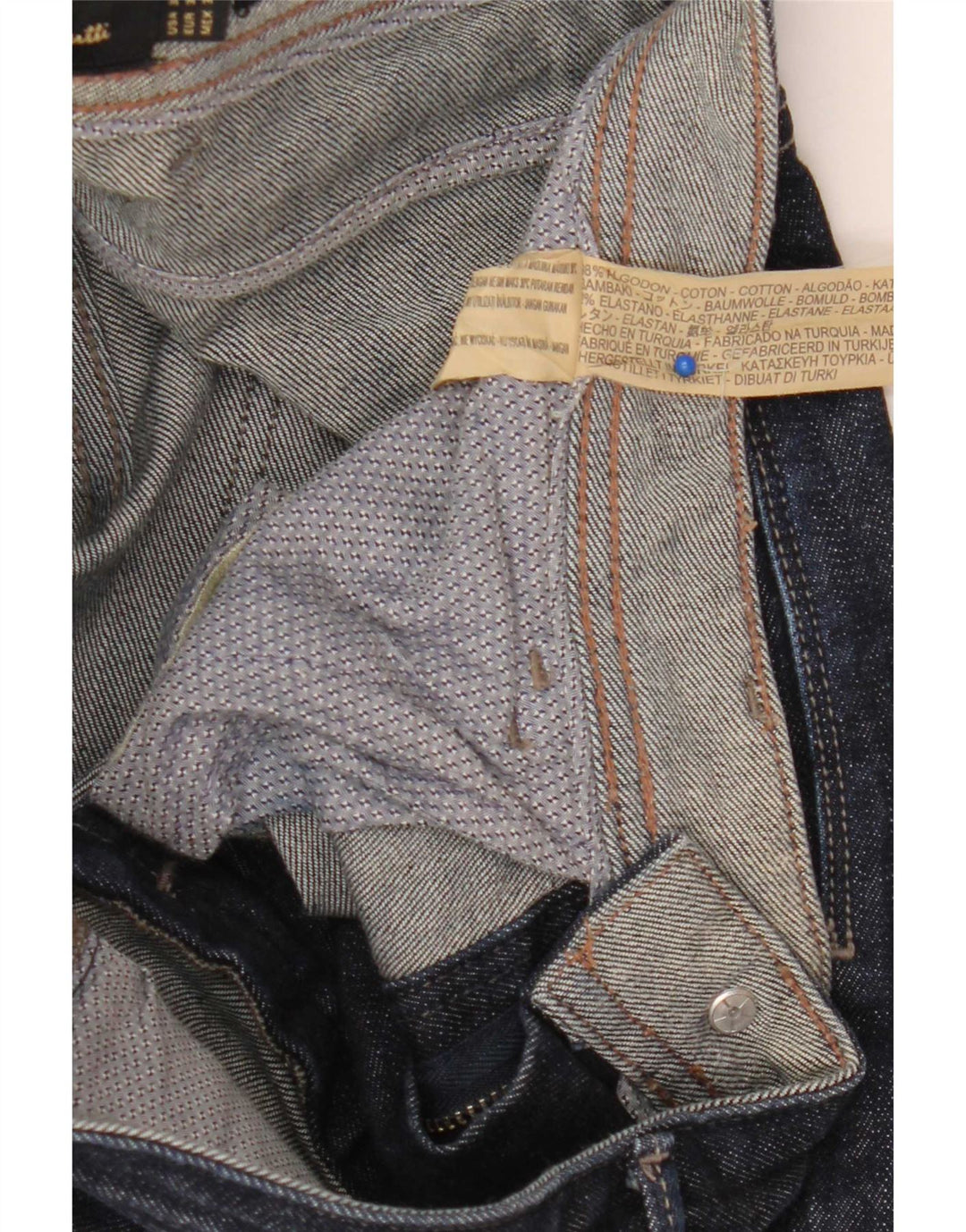 Massimo Dutti Mens Slim Jeans EU 38 Small W30 L32 Navy Blue Cotton