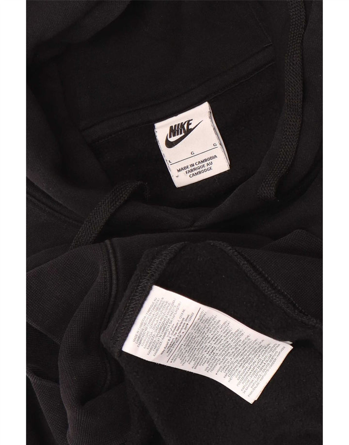 Nike Mens Hoodie Jumper Large Black Cotton
