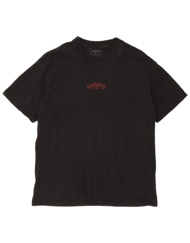 QUIKSILVER Mens T-Shirt Top Large Black Cotton