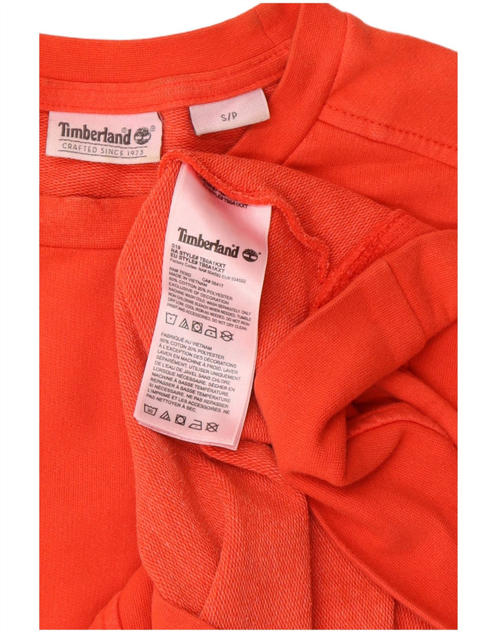 Timberland Mens Sweatshirt Jumper Small Orange Cotton