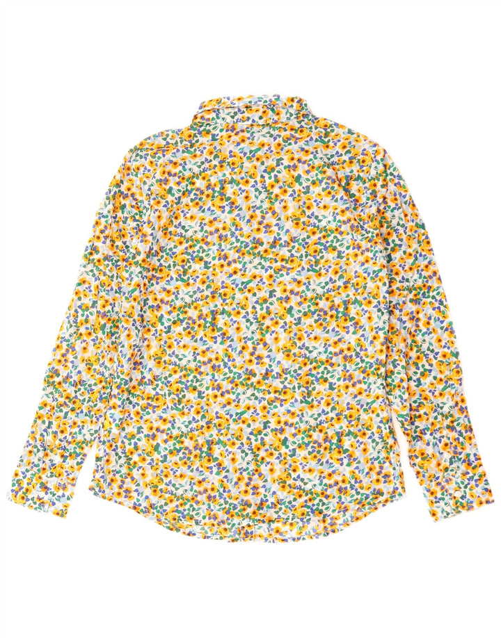BENETTON Womens Shirt UK 10 Small Multicoloured Floral Cotton