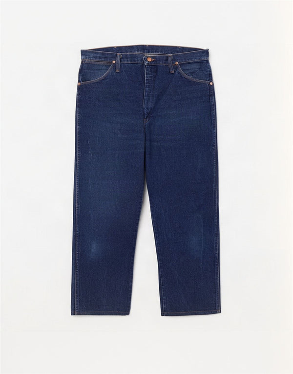 Wrangler Mens Straight Jeans W38 L26 Navy Blue Cotton