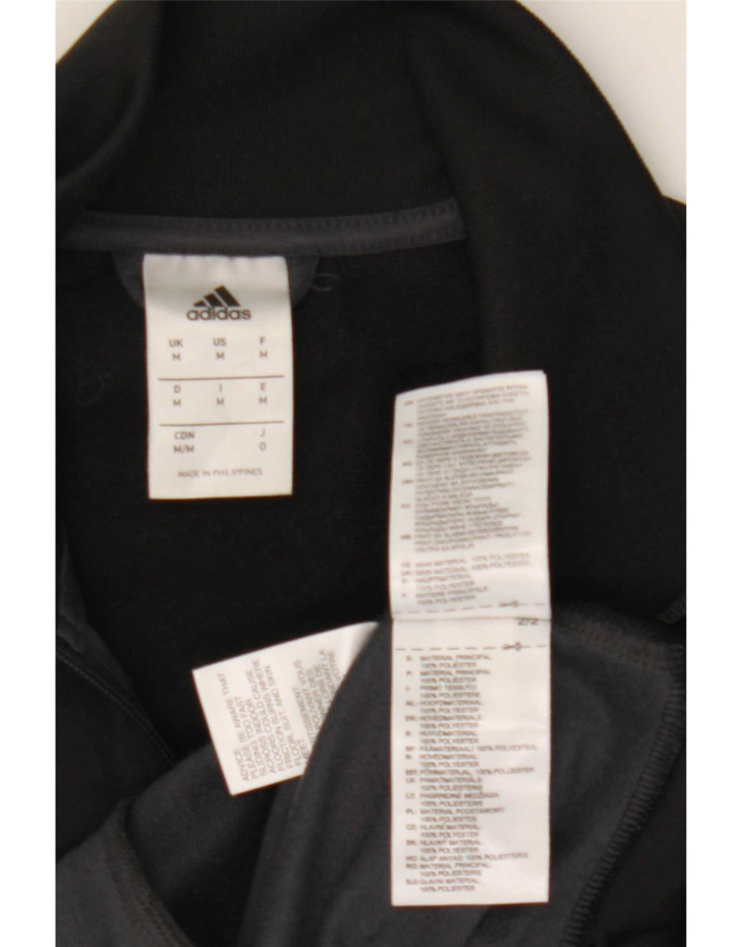 Adidas Mens Tracksuit Top Jacket Medium Black Colourblock Polyester