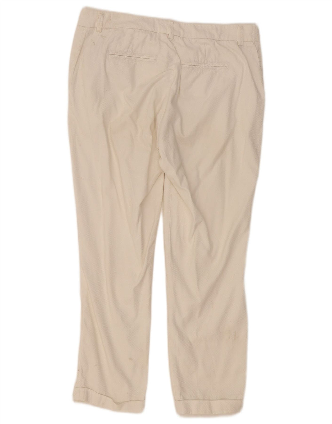 Fay Womens Straight Chino Trousers W30 L26 White Cotton