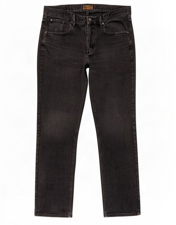 Rifle Mens Straight Jeans W34 L31 Black Cotton