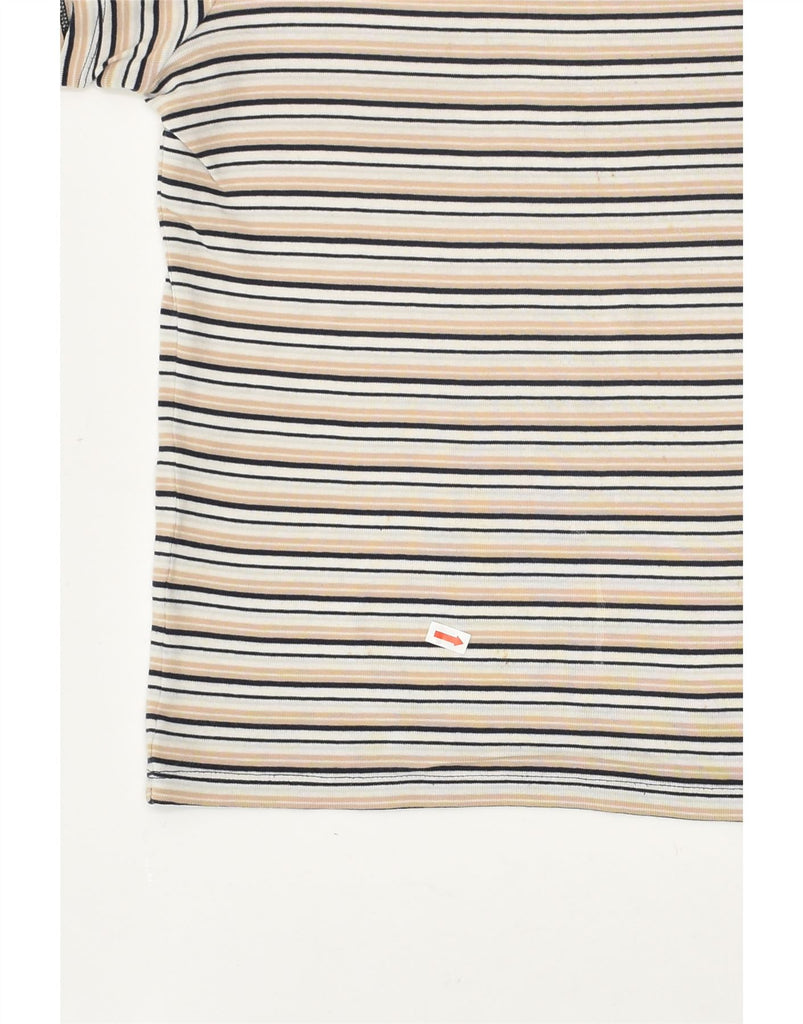 LEVI'S Womens T-Shirt Top UK 12 Medium Beige Striped | Vintage Levi's | Thrift | Second-Hand Levi's | Used Clothing | Messina Hembry 
