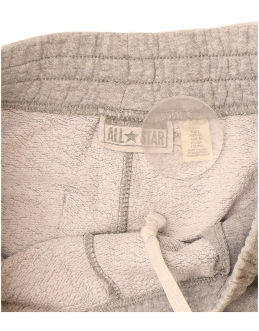 CONVERSE Mens Tracksuit Trousers Joggers Small Grey Flecked Cotton