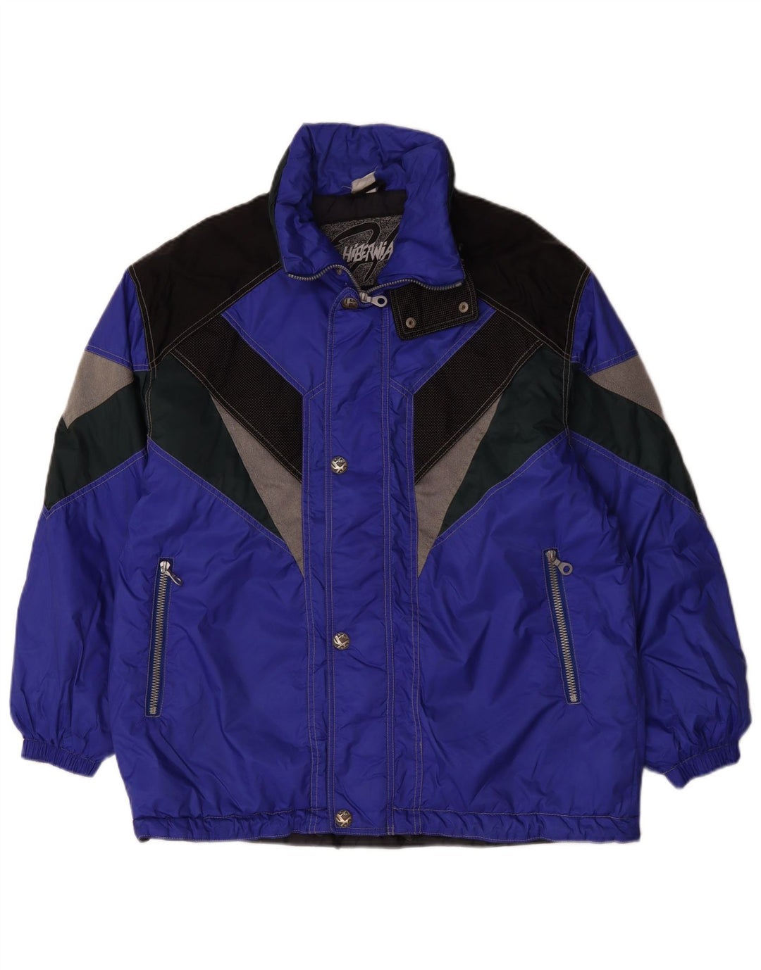 Hibernia Mens Ski Jacket UK 38 Medium Blue Colourblock Polyamide