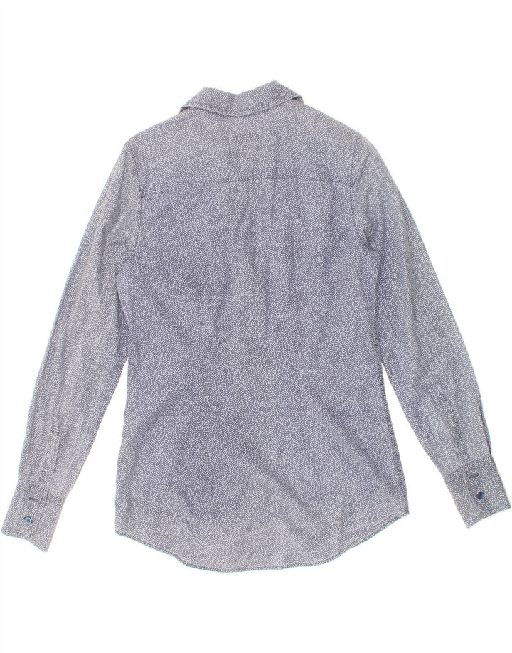 FRED PERRY Womens Shirt UK 10 Small Blue Polka Dot Cotton Vintage Fred Perry and Second-Hand Fred Perry from Messina Hembry 