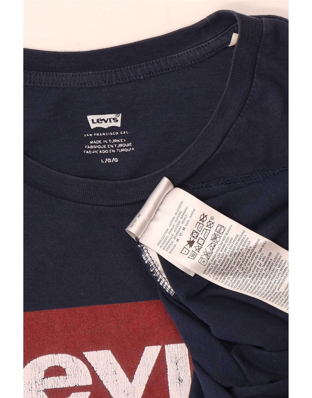 Levi's Mens Graphic T-Shirt Top Large Navy Blue Cotton