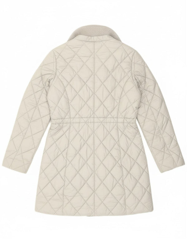 Guess Womens Quilted Overcoat UK 14 Medium White Polyester