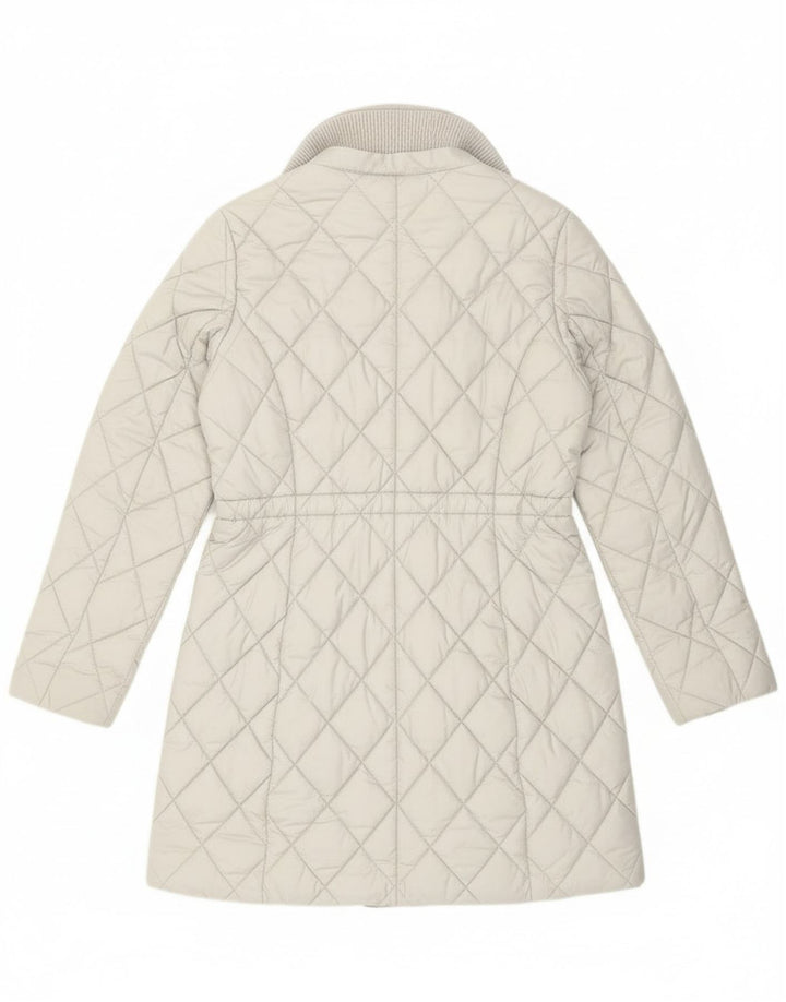 Guess Womens Quilted Overcoat UK 14 Medium White Polyester