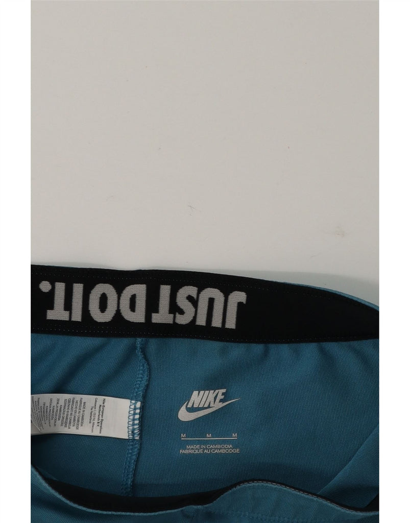 NIKE Womens Graphic Leggings UK 12 Medium Blue Cotton Vintage Nike and Second-Hand Nike from Messina Hembry 