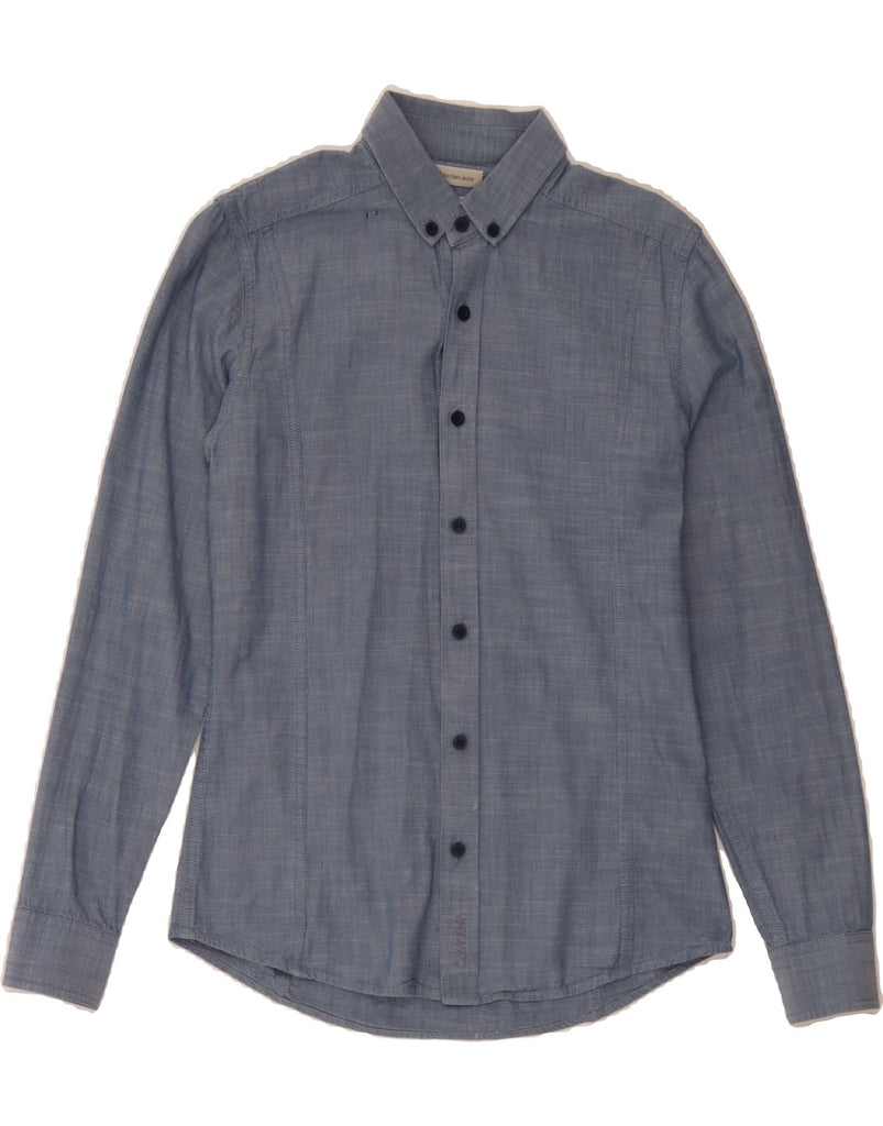CALVIN KLEIN JEANS Mens Shirt Small Blue Cotton Vintage Calvin Klein Jeans and Second-Hand Calvin Klein Jeans from Messina Hembry 