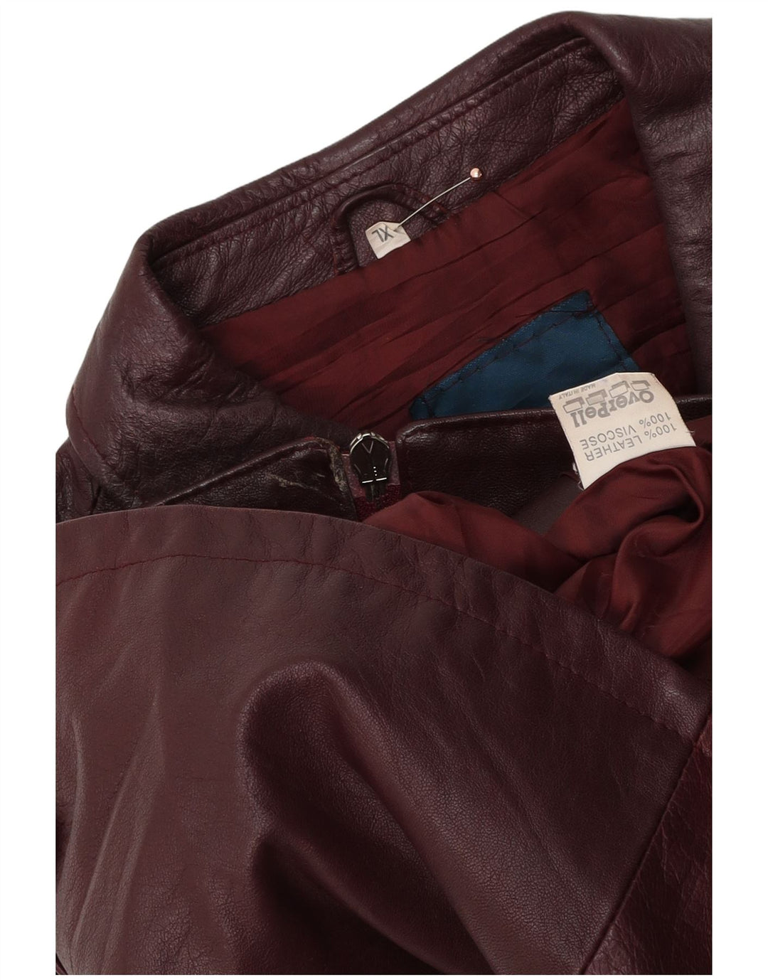 Vintage Womens Leather Jacket UK 18 XL Burgundy Leather